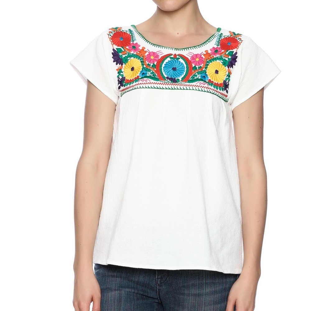 Izzy & Lola Colorful Petunia Rose Blouse - Fiesta